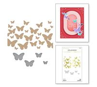 Spellbinders Fluttering By Glimmer Hot Foil Plate & Die Set della Collezione Stylish Ovals, in Metallo, ONE