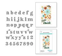 Spellbinders Fustella incisa con alfabeto minuscolo e numeri da The Be Bold Collection, in bronzo a 48 pezzi