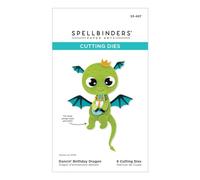 Spellbinders Fustelle con drago Dancin inciso dalla collezione Monster Birthday in metallo, ONE