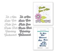 Spellbinders Fustelle con incisione "German Everyday Sentiments" della collezione International Sentiments
