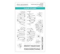 Spellbinders Kaleidoscope Arch Sentiments - Set di timbri trasparenti