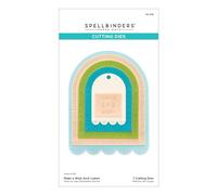 Spellbinders Make a Wish Arch Labels Etched Dies from The Monster Birthday Collection, metallo, ONE