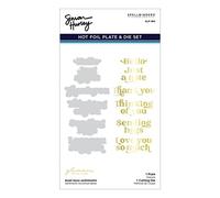 Spellbinders Must-Have Sentiments Glimmer Hot Foil Plate & Die Set da The Photosynthesis Collection by Simon Hurley, Metal, ONE