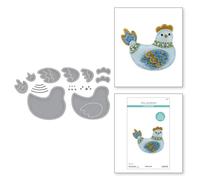 Spellbinders Nichol Spohr - Fustelle in feltro con scritta "Cozy Clucky" incisa da The Spring Felt Stitch & Create Collection