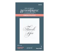 Spellbinders Piastra in rame con scritta "Thank You", in metallo