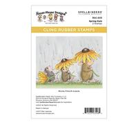Spellbinders Pioggia di Primavera di House Mouse Timbro in Gomma Trasparente, Rosso, ONE