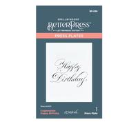 Spellbinders Press Plate By Paul Antonio-Copperplate Happy Birthday