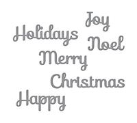 Spellbinders S2-118 Shapeabilities Die D-Lites, Holiday Sentiments, Metallo, Varie
