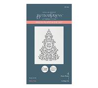 Spellbinders Set di piastre e fustelle a forma di albero di agrifoglio della collezione BetterPress Christmas
