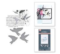 Spellbinders Set di piatti e fustelle BetterPress con uccelli collaged dalla collezione Collaged Birds di Dina Wakley