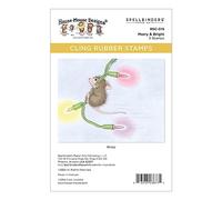 Spellbinders Set di timbri in gomma con scritta "Merry & Bright" di The House-Mouse Holiday Collection