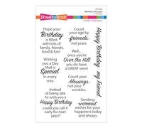 Spellbinders Stampendous STP-224 - Set di timbri trasparenti con messaggio di compleanno della collezione All The Sentiments