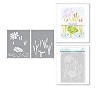 Spellbinders Stencil a forma di giglio della collezione Jump for Joy