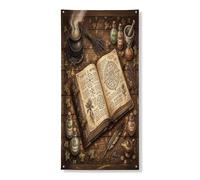Spellbook Coperture decorative per porte, mistiche pozioni vintage, calderone per Halloween, marrone, con corda da appendere, decorazione per la casa, per portico, ingresso, interni ed esterni, feste