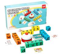 Spelling Block Toy, Matching Letter Game, 11,02 x 6,1 in Puzzle Blocks, Authentic Fun Learning Design, Colorful Easy-Grip Pieces for Kids Home Kindergarten