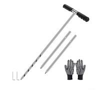 Spelonify Asta per sonda in acciaio inox, regolabile, 43-81-122 cm, strumento di campionamento a terra con impugnatura a T per localizzare fosse settiche e analisi del suolo duro