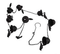 Spelonify Catena per grondaie in metallo per esterni, 2,4 m, decorazione da giardino in bronzo con campane a vento, da appendere all'acqua piovana per patio, portico, balcone
