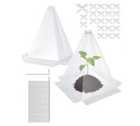 Spelonify Coperture antigelo per piante in PVC bianco con chiodi a terra e telai di fissaggio, campane da giardino invernali per piante da esterno, set da 20 o 40 pezzi (40 pezzi)