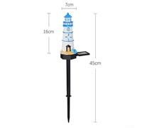 Spelonify Faro solare da giardino, lampada decorativa per esterni in resina con LED caldo, resistente alle intemperie, per prato, patio, automatico, dal tramonto all'alba, rosso, 43 cm (blu)