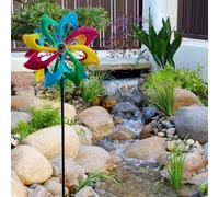 Spelonify Grande paletto da giardino colorato in metallo, ornamento rustico in ferro per decorazione artistica da cortile, altezza 82 cm, inserto da terra