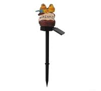Spelonify Lampada a energia solare per esterni a forma di statua di animali, decorazione impermeabile a LED con luce gialla calda, ornamento da giardino in resina per prato, patio, cortile, 49 x 35 x