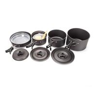 Spelonify Portatile Per Set di Pentole Esterna Con Pentole In Alluminio Impilabili Padella Coperchio Ciotole Piatti Cucchiai E Bacino Per Trail Cooking