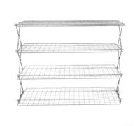 Spelonify Scaffale portaspezie pieghevole a livelli, organizer da cucina in ferro e griglia di raffreddamento per pane, ripiano multi-livello per armadietto da bancone, nero (strati argentati)