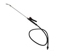 Spelonify Spruzzatore in acciaio inossidabile con ugello regolabile, prolunga per tubo da giardino, connettore filettato da 18 mm, manico ergonomico per innaffiare le piante, nero rosso, lunghezza 48
