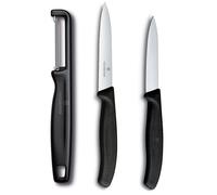 Spelucchino dentato e liscio con pelapatate nero Victorinox cm 10 e cm 8