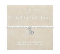 Spencer Purdy Braccialetto in argento con ciondoli "Life is Better with Dogs", regalo di compleanno per la mamma o per gli amanti degli animali domestici