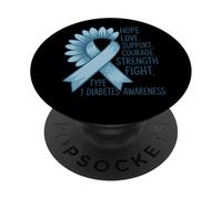 Speranza Amore Sostenere Coraggio Forza Combattimento Tipo 1 Diabete PopSockets PopGrip Adesivo