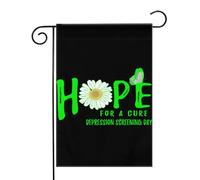 Speranza di una cura: il fiore simbolo della campagna nazionale di sensibilizzazione allo screening della depressione. Bandiere da Giardino 12,5x18 Pollici - Banner dai Colori Vivaci per Decorazioni