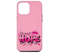 Speranza incoronata Fede Sopravvissuto Amore coraggioso Supporto al cancro al seno Custodia per iPhone 12 Pro Max