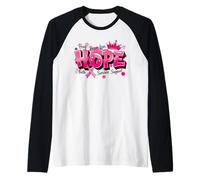 Speranza incoronata Fede Sopravvissuto Amore Coraggioso Supporto al Cancro al Seno Maglia con Maniche Raglan