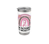 Speranza per la consapevolezza del cancro al seno sopravvissuto ottobre arcobaleno rosa Bicchiere termico in acciaio inox doppia parete