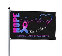 Speranza Per La Consapevolezza Del Cancro Alla Tiroide Divertente Bandiere Di Benvenuto Con 2 Occhielli Bandiera Da Cortile Decorazione Per All'Aperto Interni Patio 90X150Cm