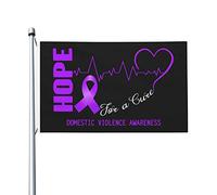 Speranza per una cura Bandiere di consapevolezza della violenza domestica 3x5 Ft Bandiera per decorazioni per esterni Bandiera leggera Bandiere per feste a casa Cortile 3x5 Bandiere