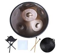 Sperimenta i suoni armoniosi di un tamburo per handpan da 6 note da 19 pollici in re minore con un set completo di accessori: borsa morbida, bacchette, supporto e panno antipolvere