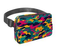 Sperimenta la libertà in movimento con il nostro marsupio da viaggio, borsa a tracolla per corsa, escursionismo, ciclismo, su misura per uomini e donne, motivo mimetico colorato, Multicolore#08,