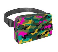 Sperimenta la libertà in movimento con il nostro marsupio da viaggio, borsa a tracolla per corsa, escursionismo, ciclismo, su misura per uomini e donne, motivo mimetico colorato, Multicolore#01,