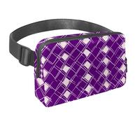 Sperimenta la libertà in movimento con il nostro marsupio da viaggio, borsa a tracolla per corsa, escursionismo, ciclismo, su misura per uomini e donne, motivo scozzese retrò blu, Multicolore#03,