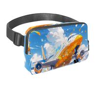 Sperimenta la libertà in movimento con il nostro marsupio da viaggio, borsa a tracolla per corsa, escursionismo, ciclismo, su misura per uomini e donne, cielo blu e nuvole bianche, Multicolore#03,