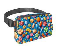 Sperimenta la libertà nelle tue avventure all'aria aperta, marsupio da viaggio per uomini e donne, borsa a tracolla per corsa, escursionismo e ciclismo, motivo blu caramella, Multicolore#01,