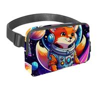 Sperimenta la massima comodità con il nostro marsupio regolabile con cinghia, il marsupio da viaggio indispensabile per uomini e donne., Cute Fox in Space, Multicolore#02, 1.5x9.0x5.9in/4x23x15cm