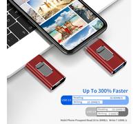 Sperimenta la potenza dell'unità USB multiporta, unità flash rossa da 64 GB per una compatibilità con dispositivi senza pari e app per una facile