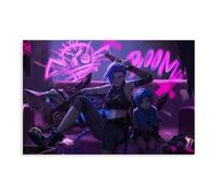 SPERKY League of Legends - Poster su tela con Jinx Arcano Battle of The Twin Cities, decorazione artistica da parete per soggiorno e camera da letto, senza cornice, 30 x 45 cm