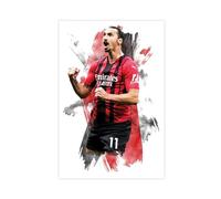 SPERKY Zlatan Ibrahimovic - Poster su tela, motivo: giocatore di calcio, decorazione artistica da parete per soggiorno, camera da letto, senza cornice, 30 x 45 cm