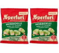 Sperlari - Torroncini Morbidelli Teneri con Pistacchi e Mandorle Ricoperti, Senza Glutine - 117 gr (Confezione da 2)