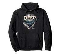 Sperm Whale Diving Deep Into Ocean Illustration Lovers Dive Felpa con Cappuccio