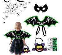SPERMUOY Costume da pipistrello per bambini, con ali di pipistrello, per bambini, con sacchetto di caramelle, Halloween, per carnevale, feste